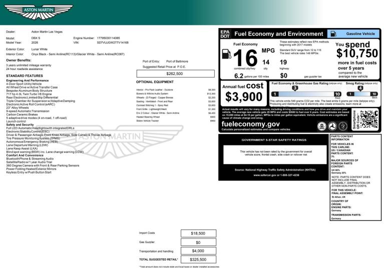 2026 Aston Martin DBX S's photo